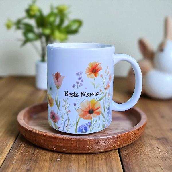 Keramiktasse personalisiert - Beste Mama - Beste Oma oder mit Wunschnamen - Namenstasse - Muttertag - Kaffeetasse - Teetasse - Artikel-Nr. 1100008